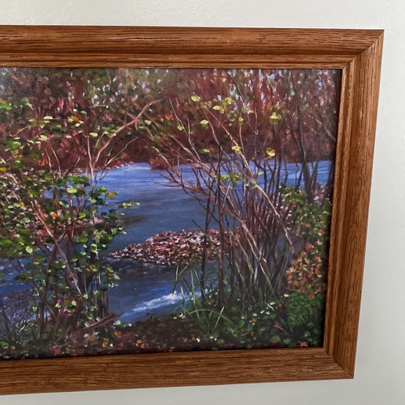Oak wood framed art Fall Leaves by Elsie Griffiths - Picture 4 of 4